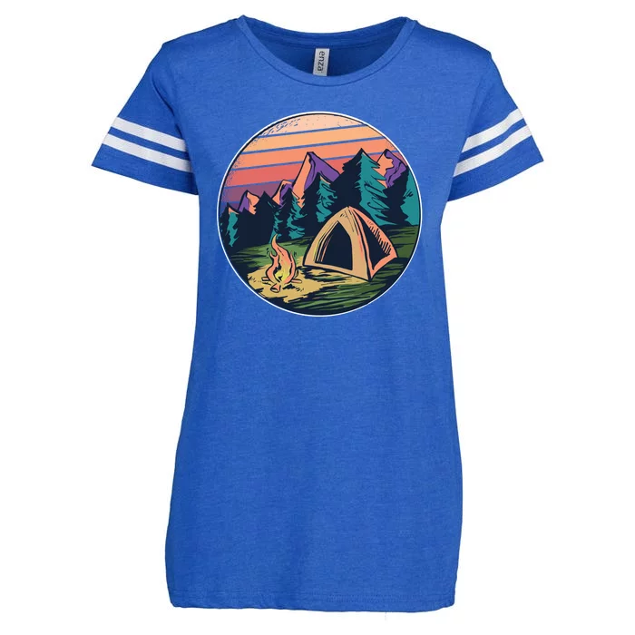 Outdoor Camping Sunset Enza Ladies Jersey Football T-Shirt