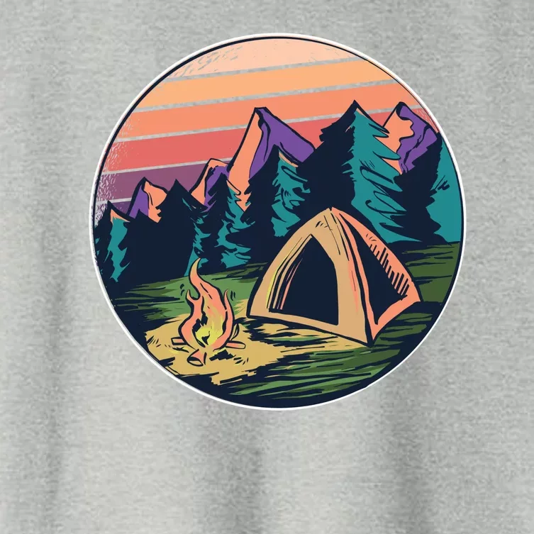 Outdoor Camping Sunset Women's Crop Top Tee