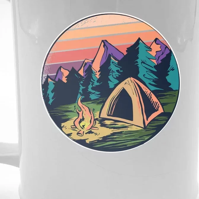 Outdoor Camping Sunset Front & Back Beer Stein