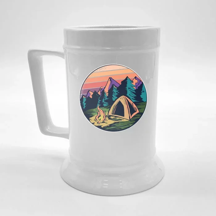 Outdoor Camping Sunset Front & Back Beer Stein