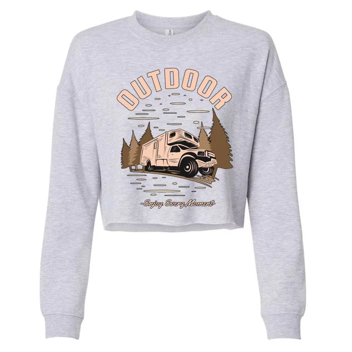 Outdoor Enjoy Every Moment Cropped Pullover Crew