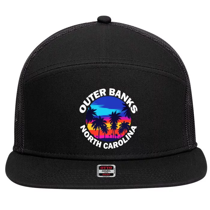 Outer Banks North Carolina 7 Panel Mesh Trucker Snapback Hat