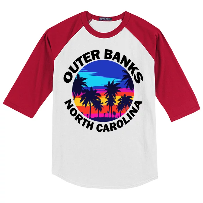 Outer Banks North Carolina Kids Colorblock Raglan Jersey