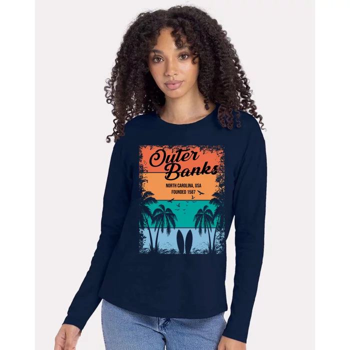 Outer Banks North Carolina USA Founded 1587 Womens Cotton Relaxed Long Sleeve T-Shirt