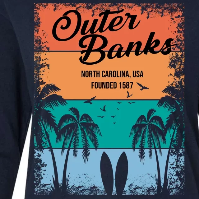 Outer Banks North Carolina USA Founded 1587 Womens Cotton Relaxed Long Sleeve T-Shirt