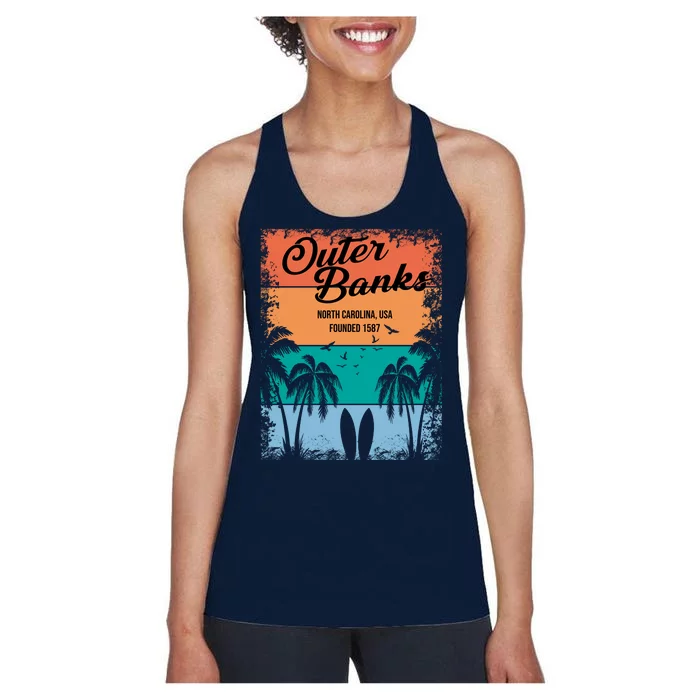 Outer Banks North Carolina USA Founded 1587 Women's Racerback Tank