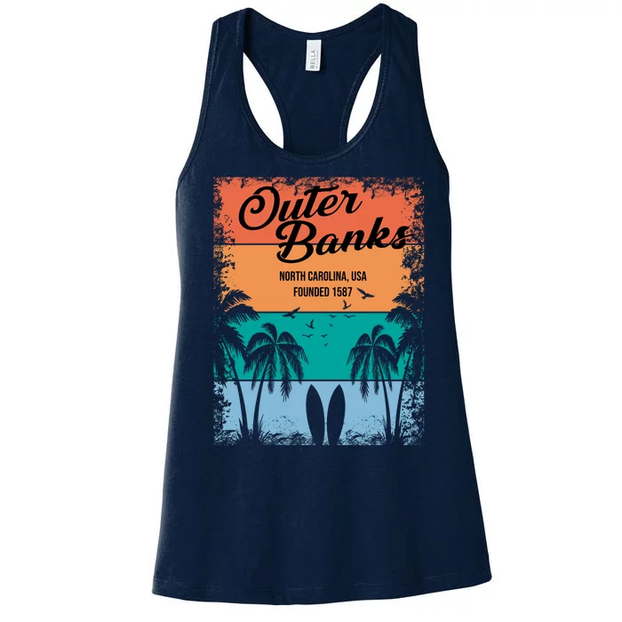 Outer Banks North Carolina USA Founded 1587 Women's Racerback Tank