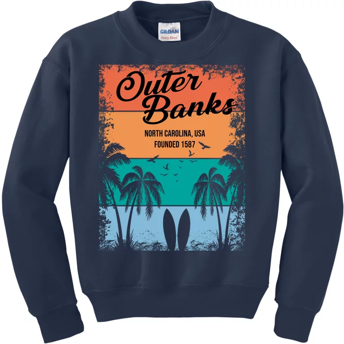 Outer Banks North Carolina USA Founded 1587 Kids Sweatshirt