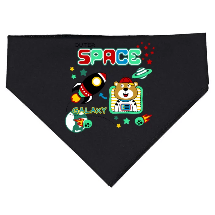 Outer Space Children's Illustration USA-Made Doggie Bandana