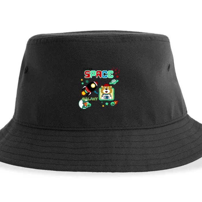 Outer Space Children's Illustration Sustainable Bucket Hat