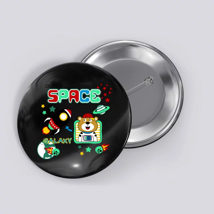 Outer Space Children's Illustration Button