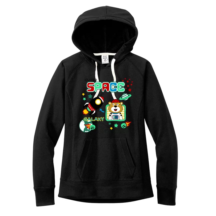 Outer Space Children's Illustration Women's Fleece Hoodie