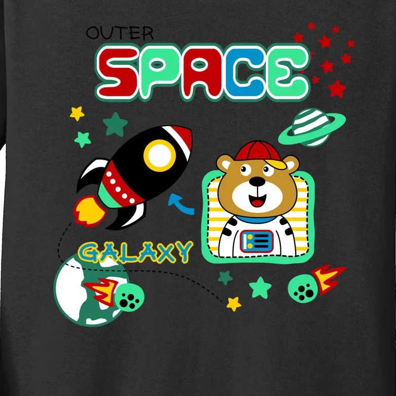 Outer Space Children's Illustration Kids Long Sleeve Shirt