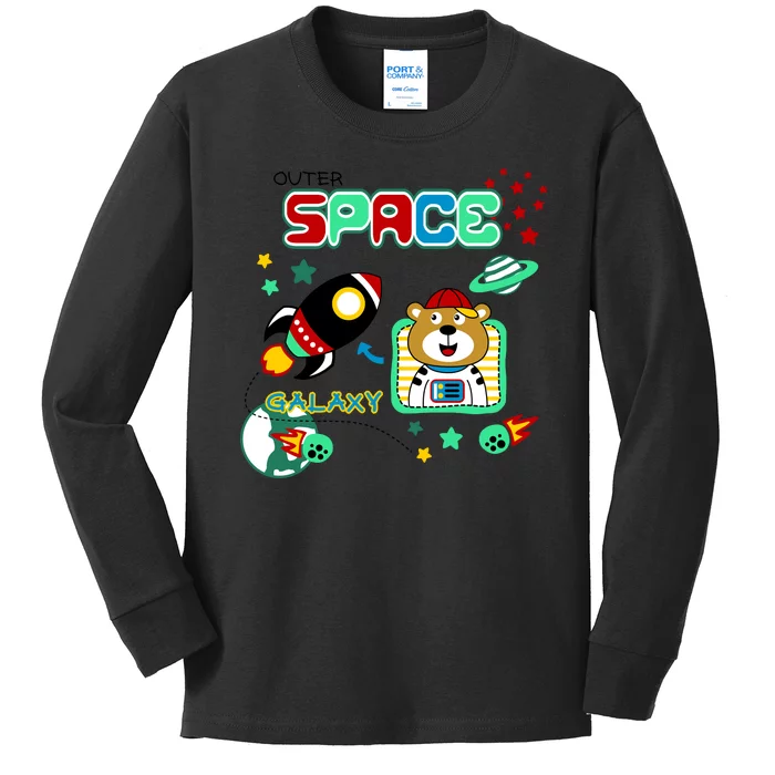 Outer Space Children's Illustration Kids Long Sleeve Shirt