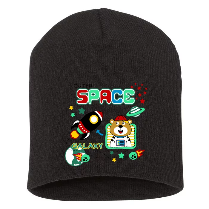 Outer Space Children's Illustration Short Acrylic Beanie