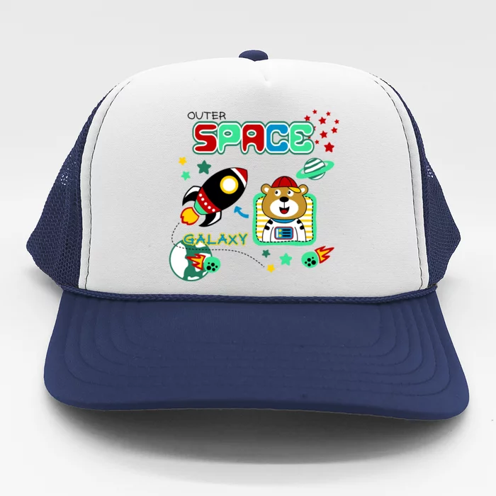 Outer Space Children's Illustration Trucker Hat