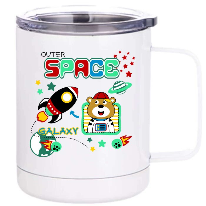 Outer Space Children's Illustration Front & Back 12oz Stainless Steel Tumbler Cup