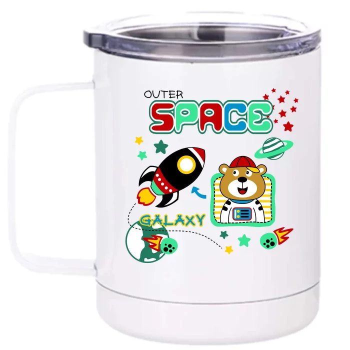 Outer Space Children's Illustration Front & Back 12oz Stainless Steel Tumbler Cup