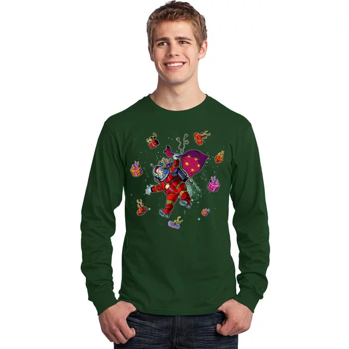 Outer Space Santa Christmas Astronaut Tall Long Sleeve T-Shirt