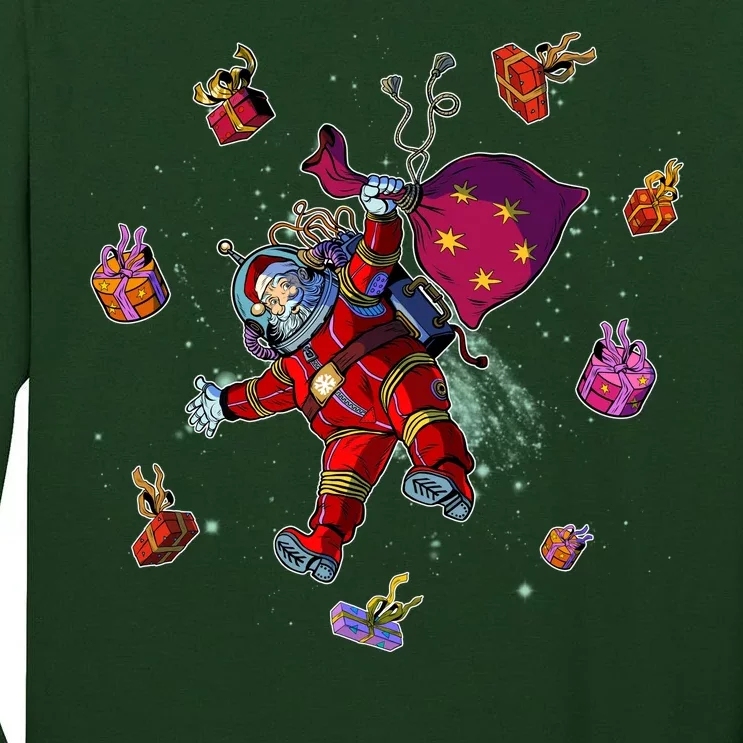 Outer Space Santa Christmas Astronaut Tall Long Sleeve T-Shirt