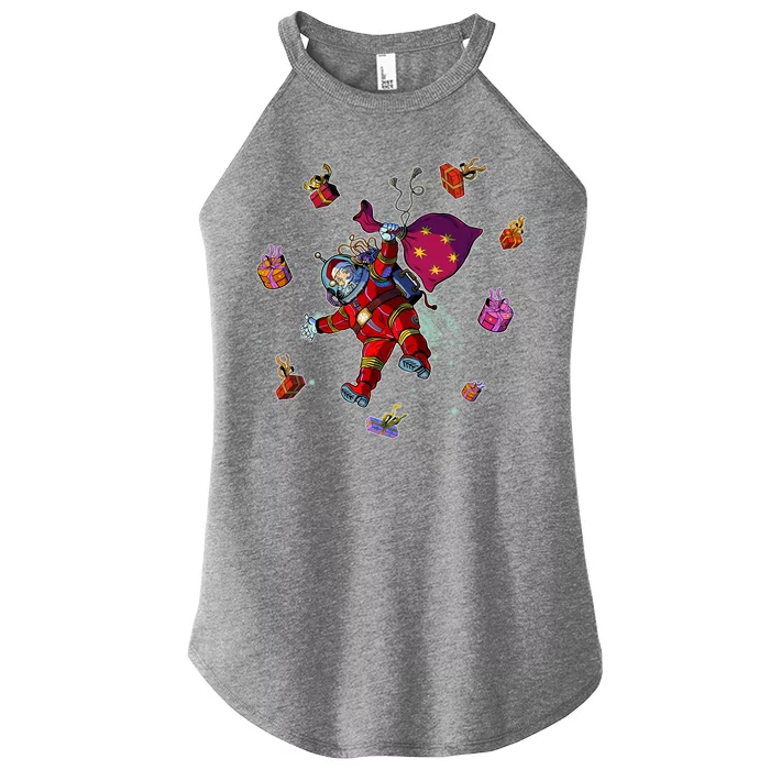 Outer Space Santa Christmas Astronaut Women’s Perfect Tri Rocker Tank