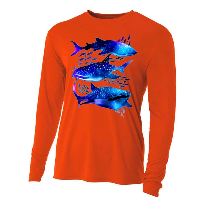 Outer Space Whale Sharks Cooling Performance Long Sleeve Crew