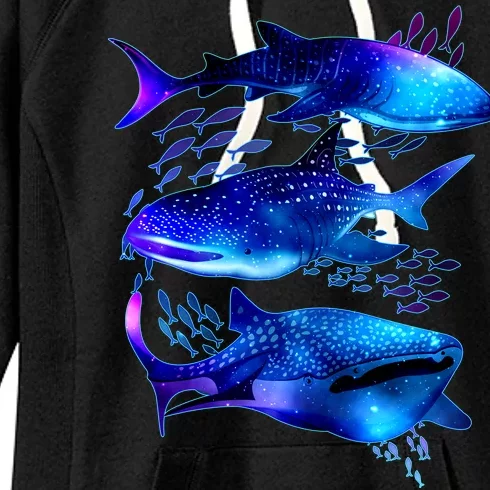 Outer Space Whale Sharks Women's Fleece Hoodie