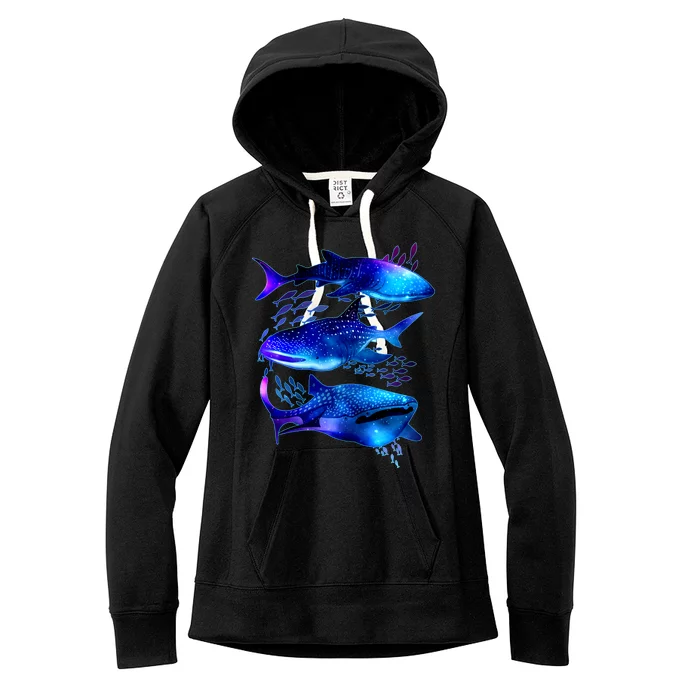 Outer Space Whale Sharks Women's Fleece Hoodie