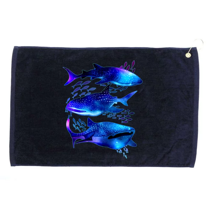 Outer Space Whale Sharks Grommeted Golf Towel