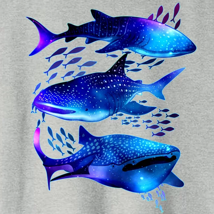 Outer Space Whale Sharks Women's Crop Top Tee