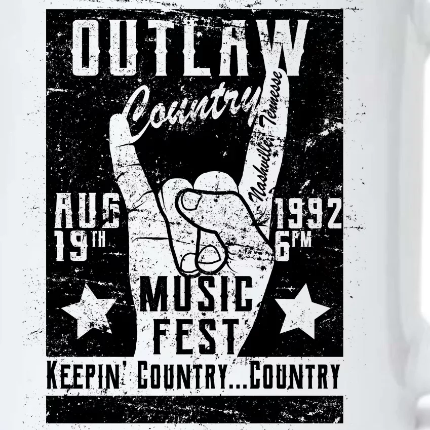 Outlaw Country Music Fest Nashville Black Color Changing Mug