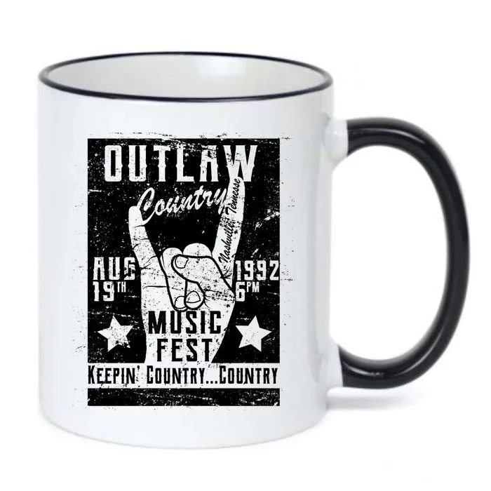 Outlaw Country Music Fest Nashville Black Color Changing Mug