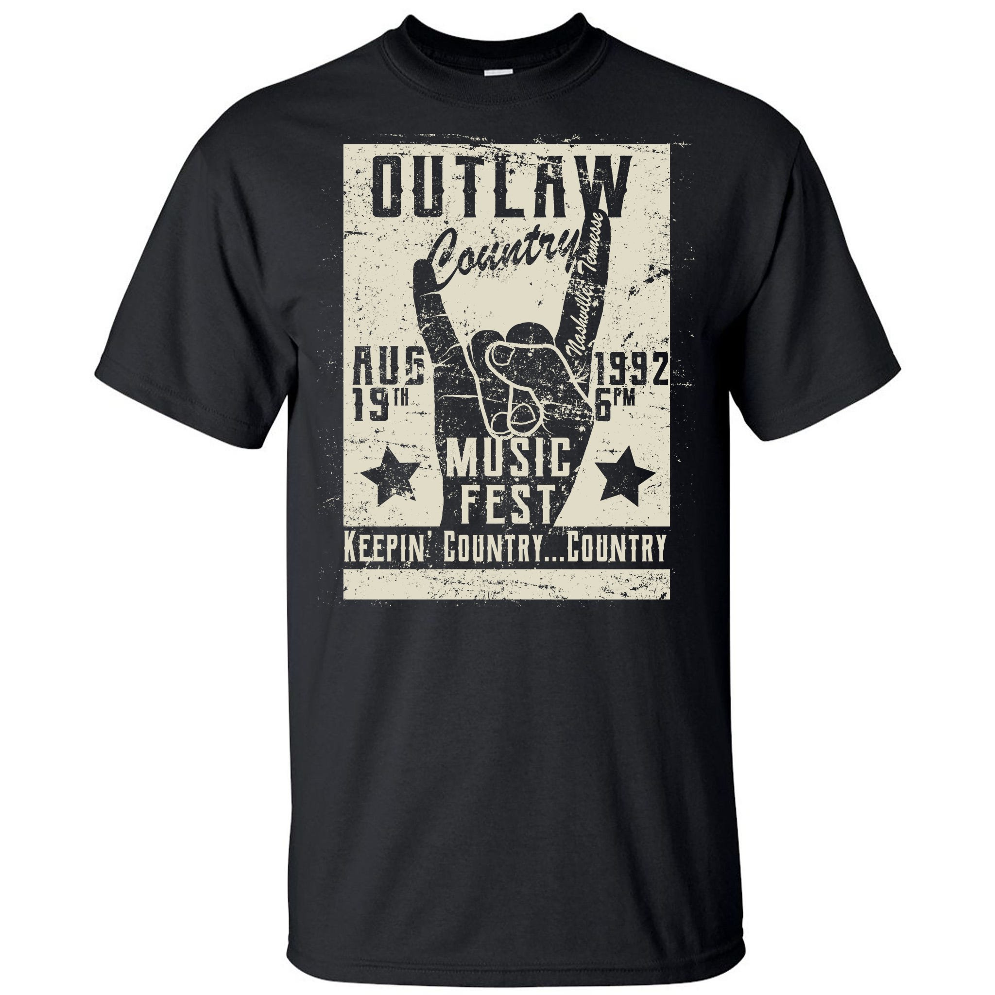 Outlaw Country Music Fest Tall T-Shirt | TeeShirtPalace