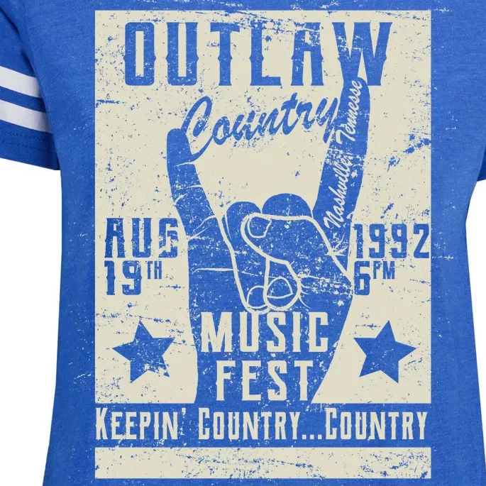 Outlaw Country Music Fest Nashville Enza Ladies Jersey Football T-Shirt