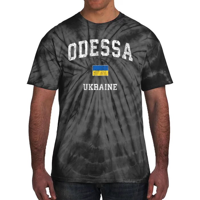 Odessa Ukraine Vintage Athletic Sports Tie-Dye T-Shirt