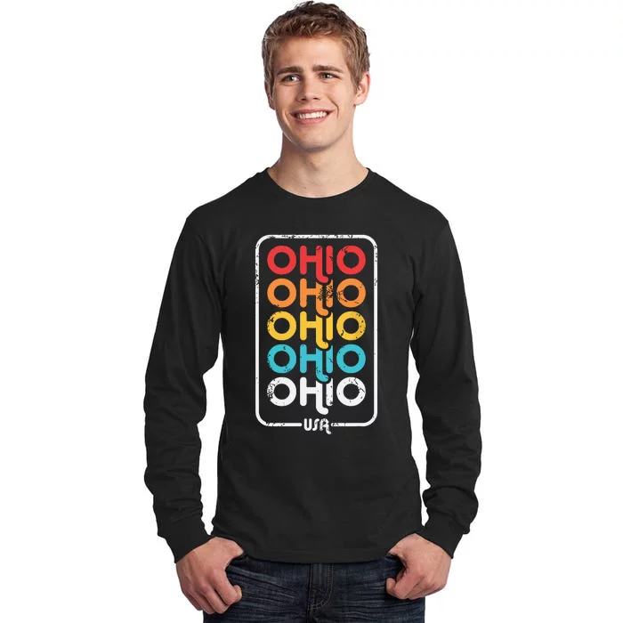 Ohio Vintage 1970s 1980s Retro Tall Long Sleeve T-Shirt