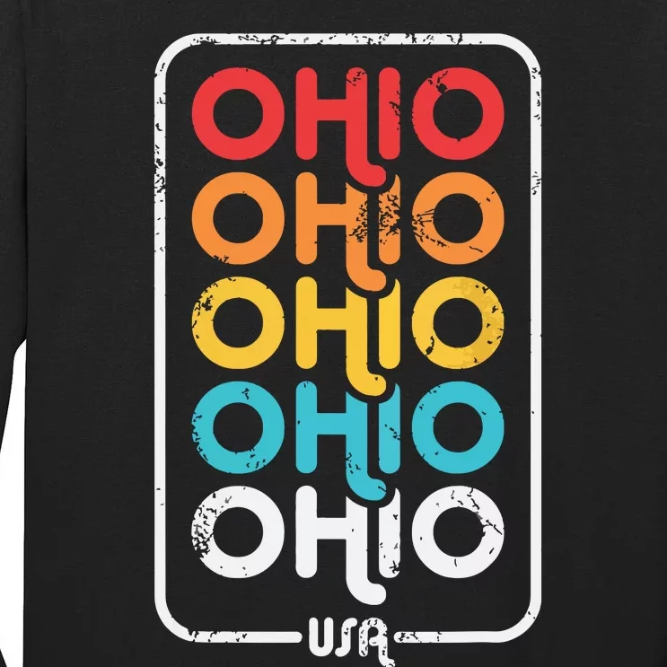 Ohio Vintage 1970s 1980s Retro Tall Long Sleeve T-Shirt