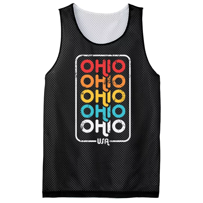 Ohio Vintage 1970s 1980s Retro Mesh Reversible Basketball Jersey Tank