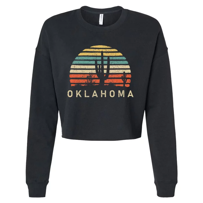 Oklahoma Vintage 1980s Style Desert Cropped Pullover Crew