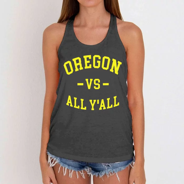 Oregon Vs All Yall Women's Knotted Racerback Tank