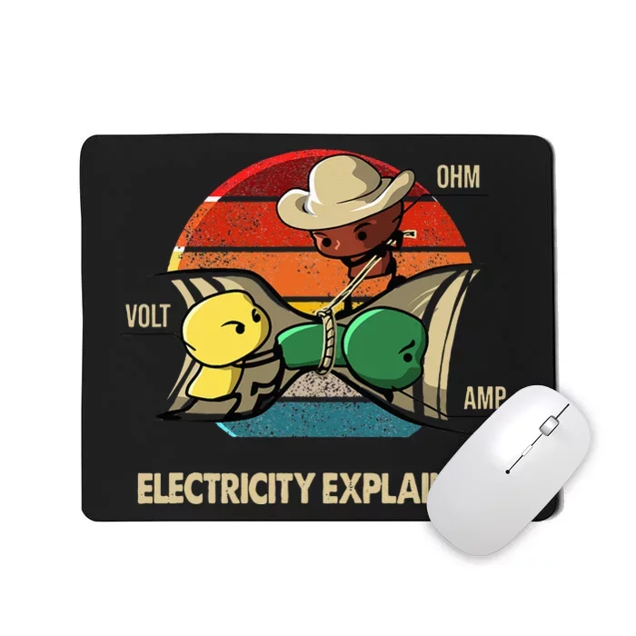 Ohm Volt Amp Electricity Explained Vintage Electrician Nerd Mousepad