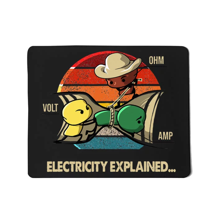 Ohm Volt Amp Electricity Explained Vintage Electrician Nerd Mousepad