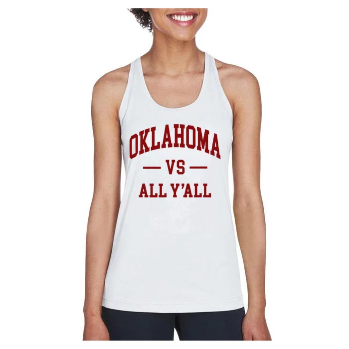 Oklahoma Vs All YAll Throwback Design Classic Women's Racerback Tank