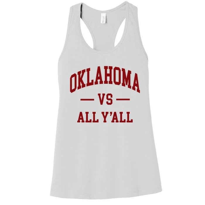 Oklahoma Vs All YAll Throwback Design Classic Women's Racerback Tank