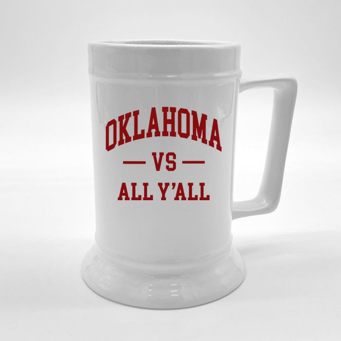 Oklahoma Vs All YAll Throwback Design Classic Front & Back Beer Stein