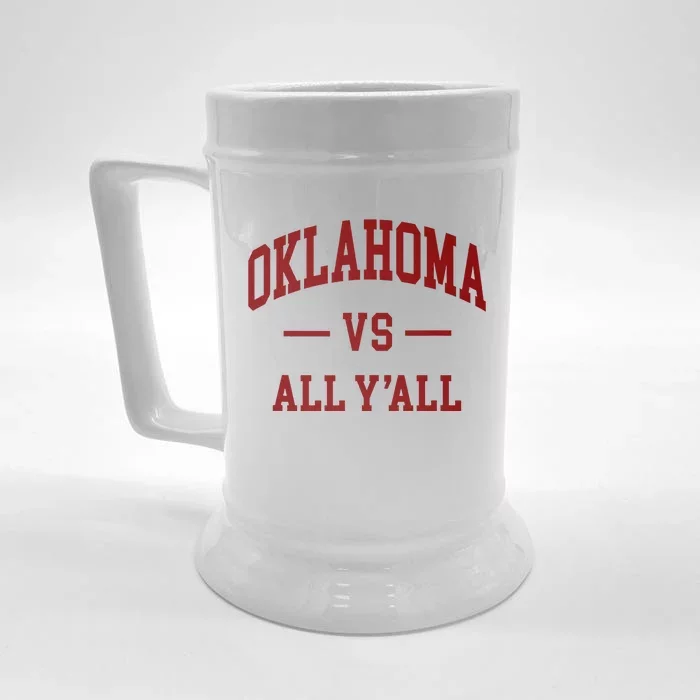 Oklahoma Vs All YAll Throwback Design Classic Front & Back Beer Stein