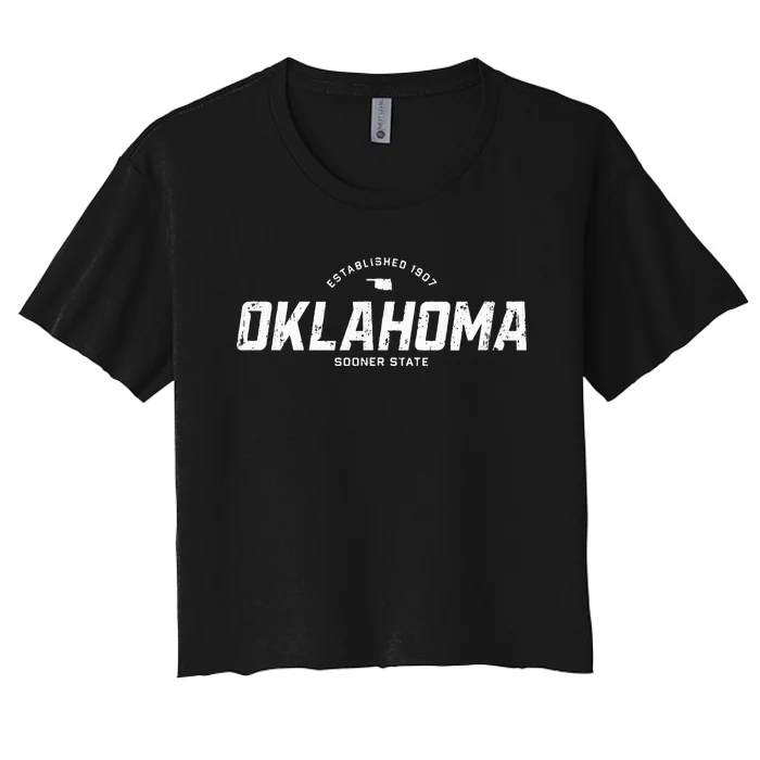 Oklahoma Vintage Athletic Sports Women's Crop Top Tee