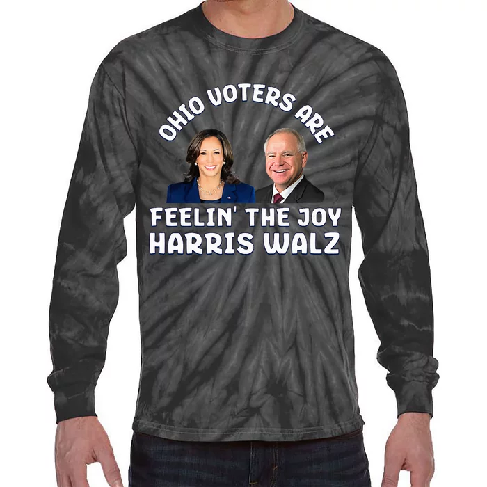 Ohio Voters Are Feelin The Joy Harris Walz Joy Tie-Dye Long Sleeve Shirt