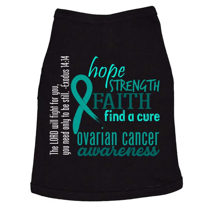 Ovarian Cancer Awareness Hope Faith Love Doggie Tank