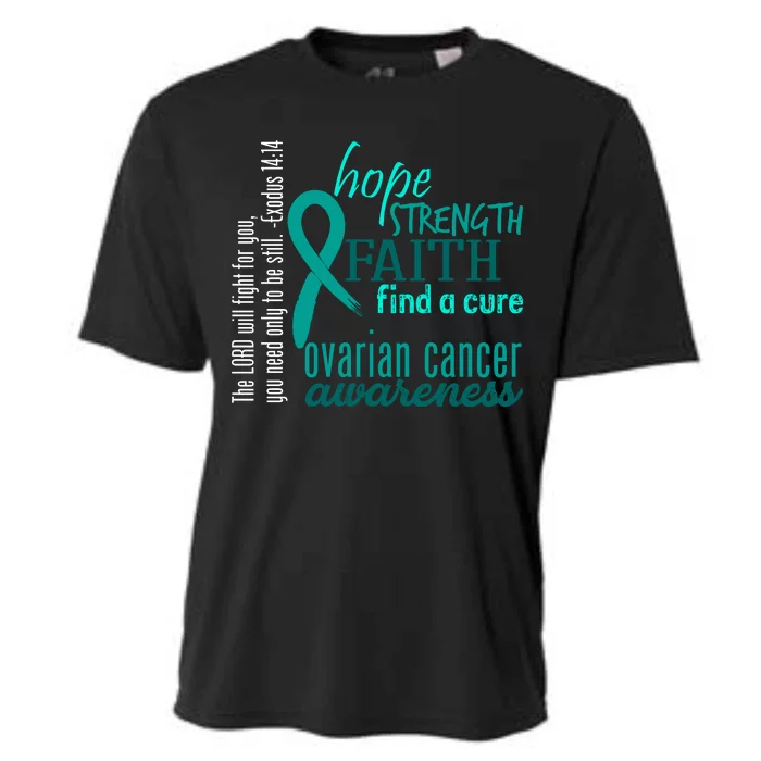 Ovarian Cancer Awareness Hope Faith Love Cooling Performance Crew T-Shirt